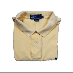 Polo Ralph Lauren Mens Large Yellow Classic Fit Polo Shirt Pony Logo